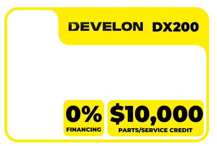 front Exclusive October Offer on the DEVELON DX200