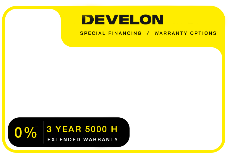 front DEVELON special financing / warranty options